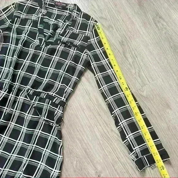 SEDUCTION PLAID MINI DRESS WAIST  TIE SIZE SMALL - Picture 8 of 14